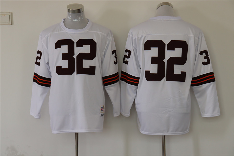 Men's Cleveland Browns Jim Brown Mitchell & Ness White Legacy Jersey